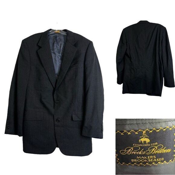 Brooks Brothers Makers Brooksease blazer size 41L gray long sleeve office career - Picture 1 of 6